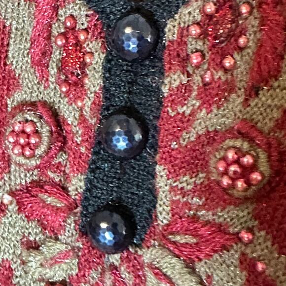 Silver Lane Red tapestry baroque sweater dress womans size Medium - Picture 6 of 12